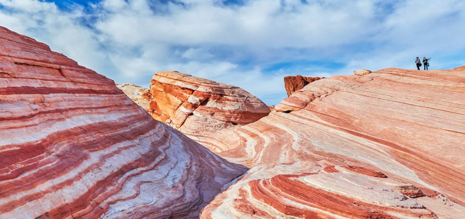Red sandstone formations in Valley of Fire State Park near Las Vegas, Nevada.